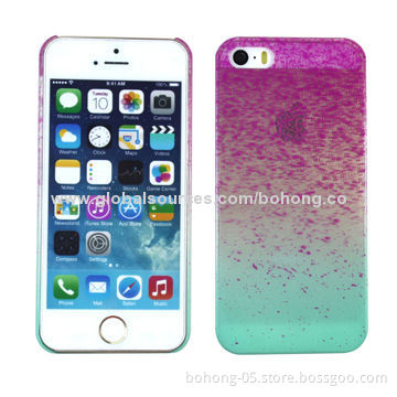 Shiny powder, graduate color PC case for iPhone 5s